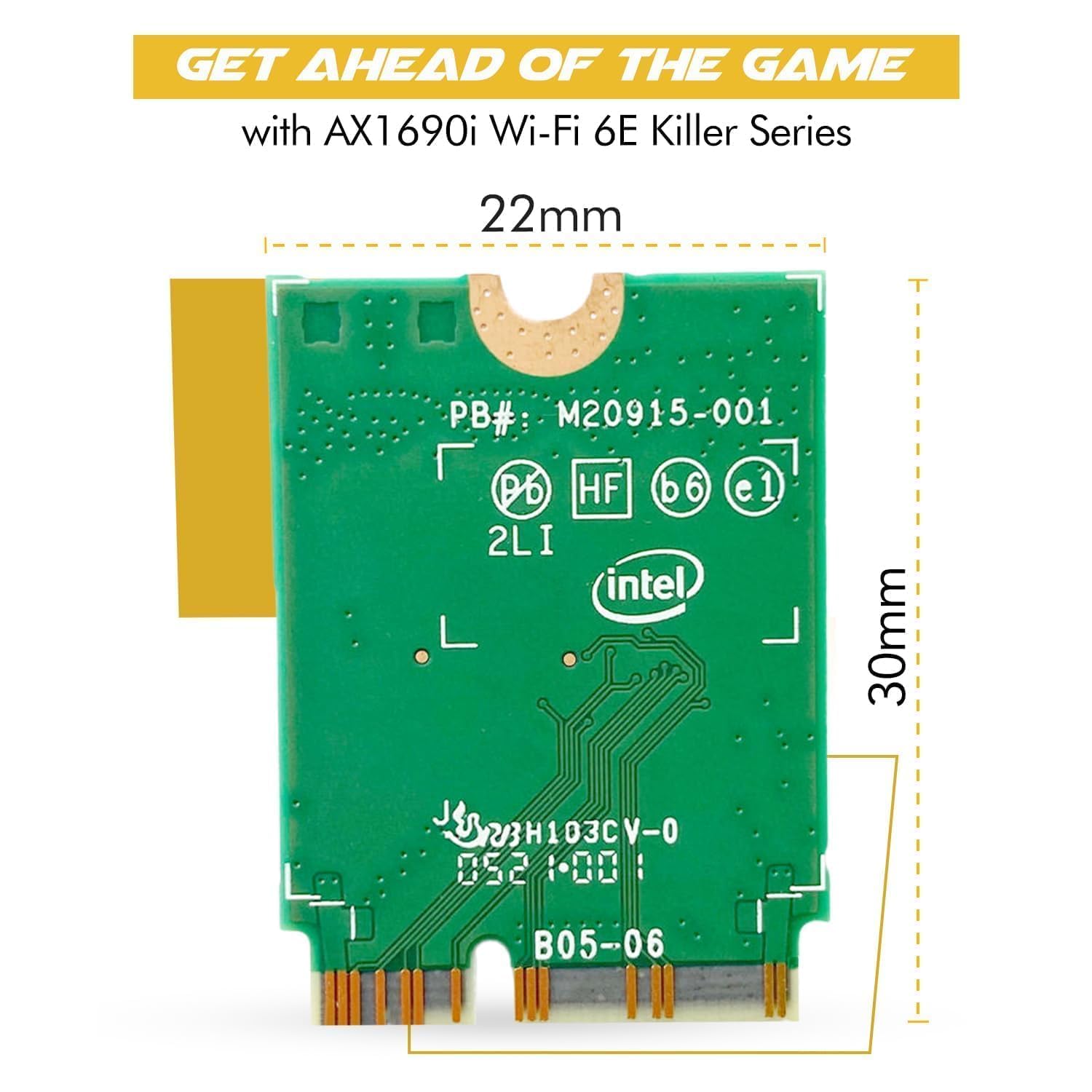 AX1690i Killer Series Upgraded WiFi 6E Adapter | Gaming WiFi Adapter | CNVio2 M.2 Wifi Card | 3.0 Gbps WiFi for PC | Bluetooth 5.3 Support | Requires Intel 12th+ Gen CPU