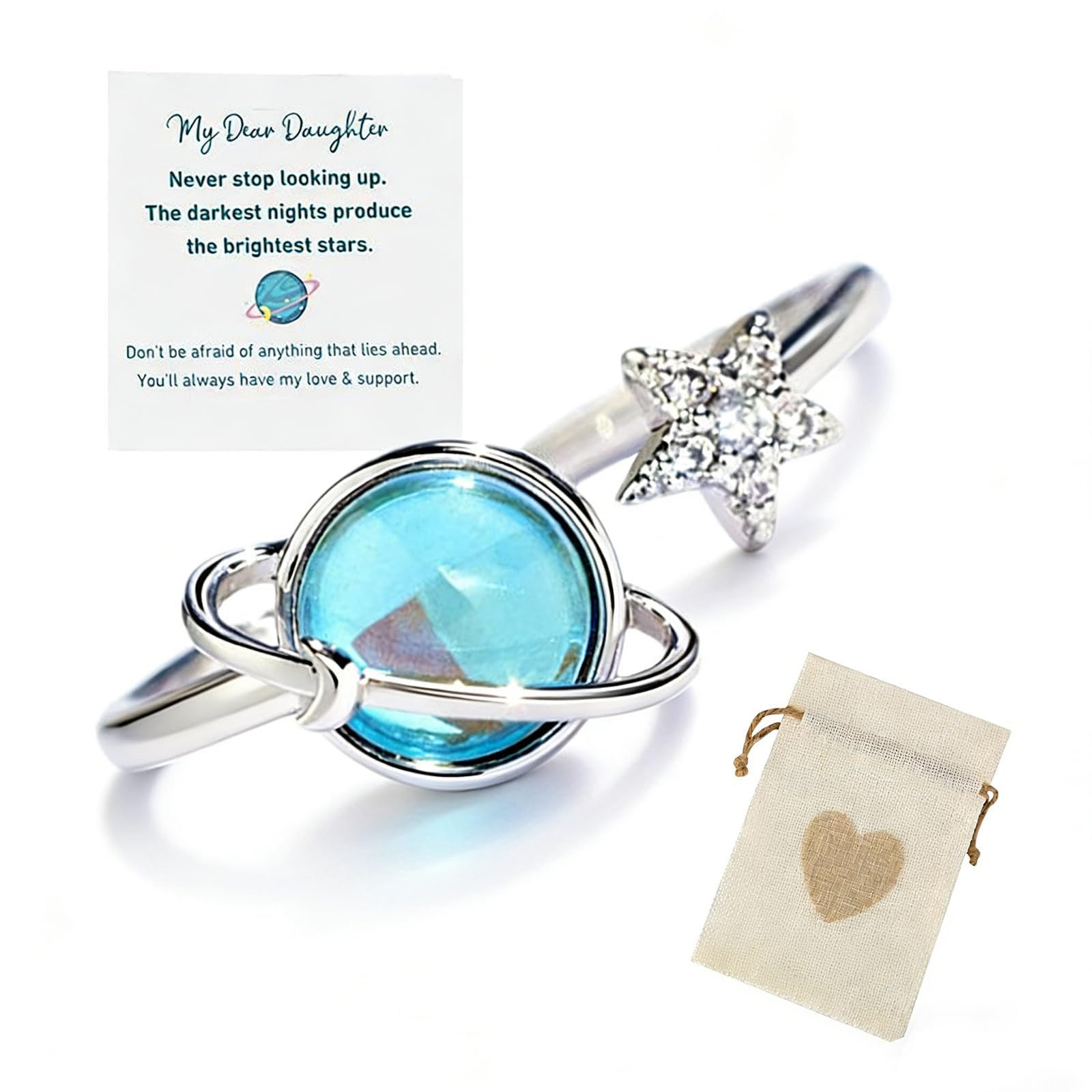 Fidget Ring, Worry Rings for Anxiety, Stylish Rings for Girls and Women, Adjustable Anxiety Ring, One Piece Fidget Ring with Smooth Spinning Mechanism-image-13