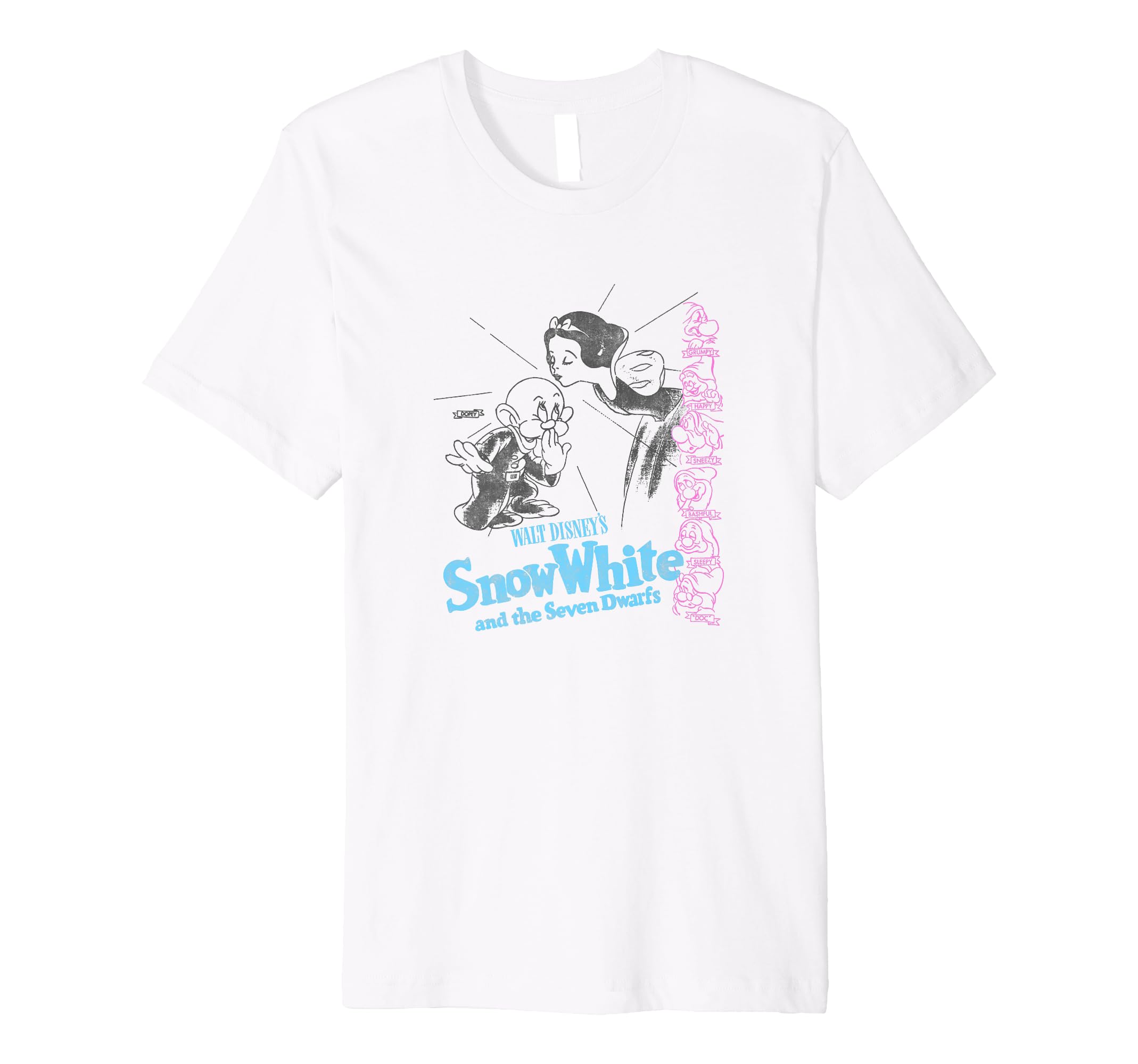 T-shirt Blanche-Neige et les Sept Nains Disney Kiss en coton premium pour adulte