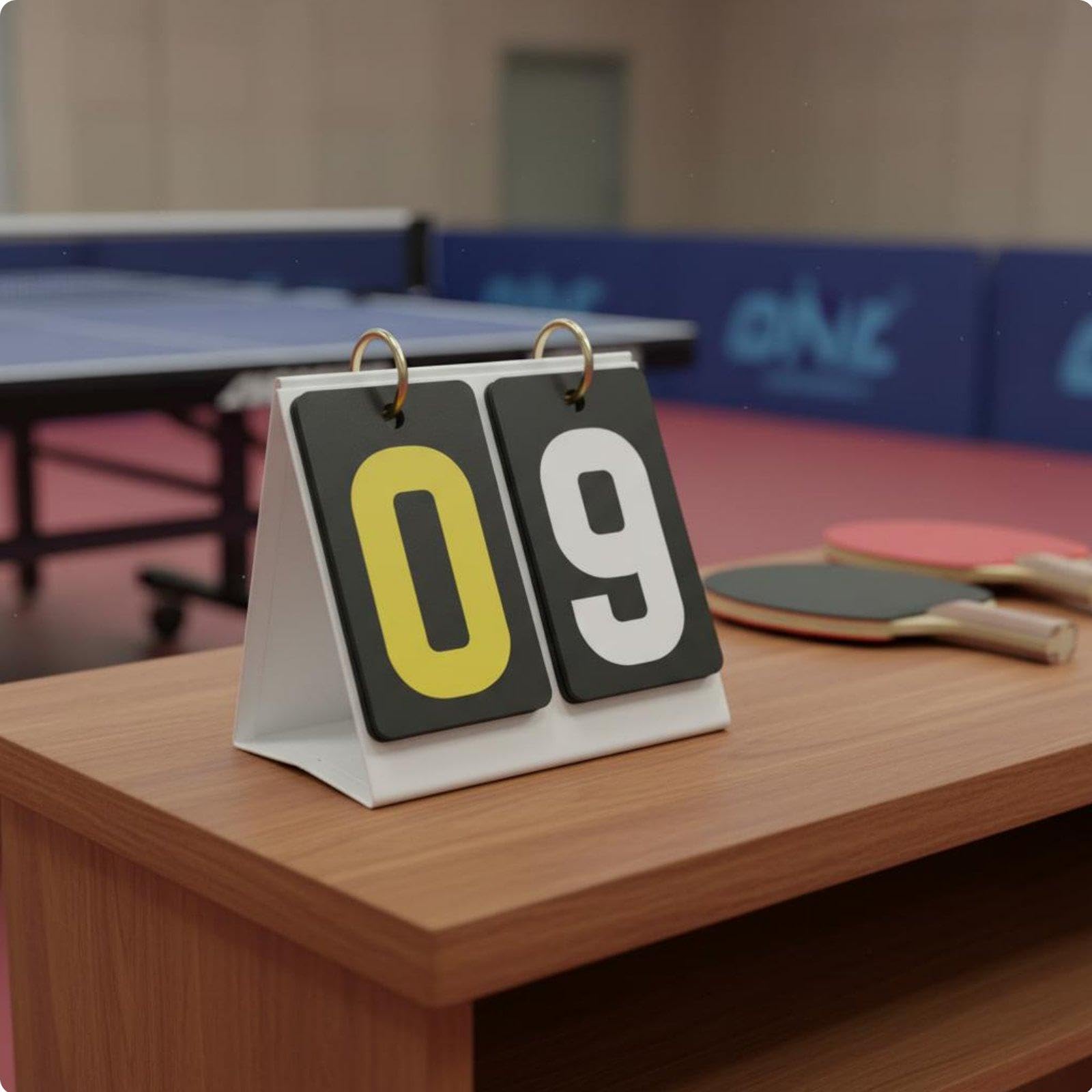 Flip Scoreboard Rings Tabletop Score Keeper Smooth Turning Portable Score Turner for Students, Coaches, Competition, Tournament, Game 2-Digit Cardboard Stand-image-12