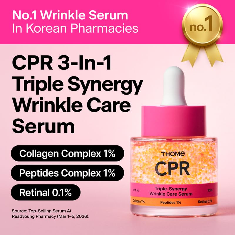 THOME CPR Serum - Collagen 1 + Peptide 1 + Retinal 0.1 Triple Synergy Mechanism, High Potency Firming Serum for Fine Lines & Wrinkles, Texture & Pore Refining, Korean Skincare, 1.01 fl oz. - Image 4