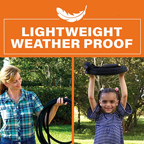 Bionic Flex Pro 50’ Garden Hose, Heavy Duty & Lightweight Weatherproof Garden Water Hose With Brass Fittings & Adjustable Brass Spraying & Shooting Nozzle, 500 Psi Tear Resistant, Kink Free Hose #TOP2