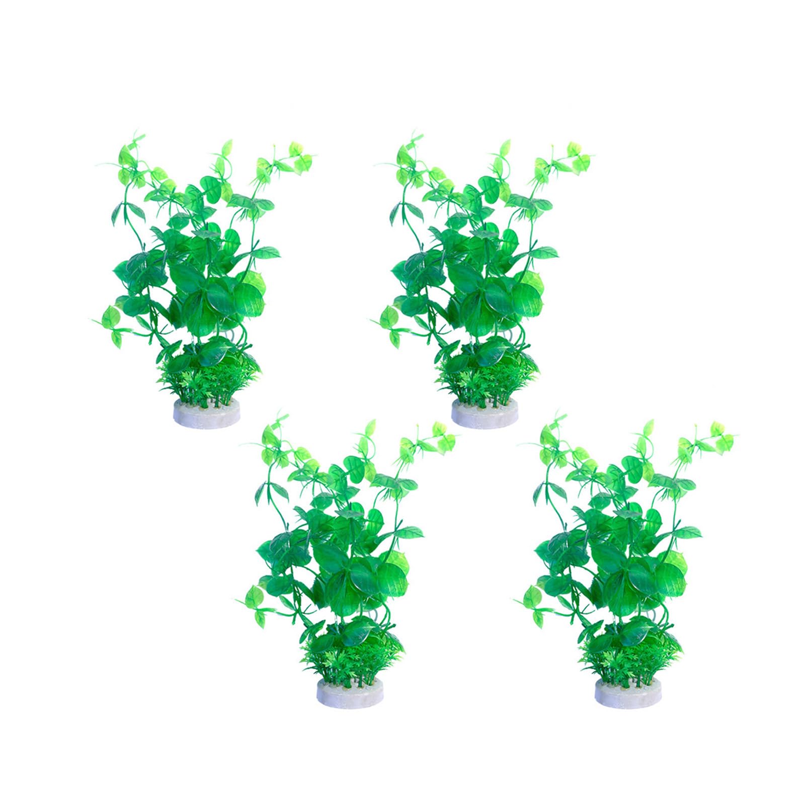 carotoe 4PCS Natural Fishtanks Decoration Realistic Green Plant with Base for Home Use Fishtanks and Aquariums Fish Hideouts Aquariums Decoration