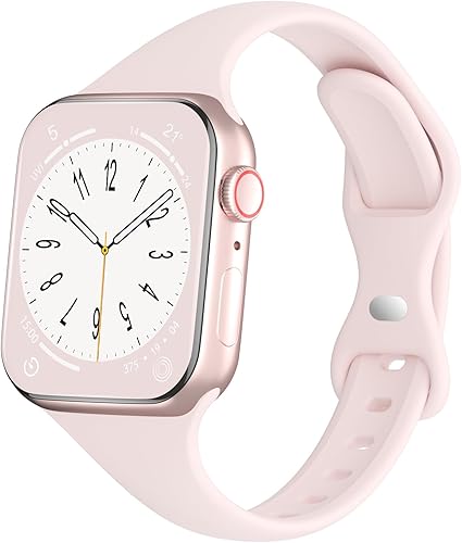 Correas de silicona delgadas deportivas compatibles con Apple Watch Band 1.496 in 1.654 in 1.575 in 1.732 in 1.614 in 1.772 in 1.811 in 1.929 in,