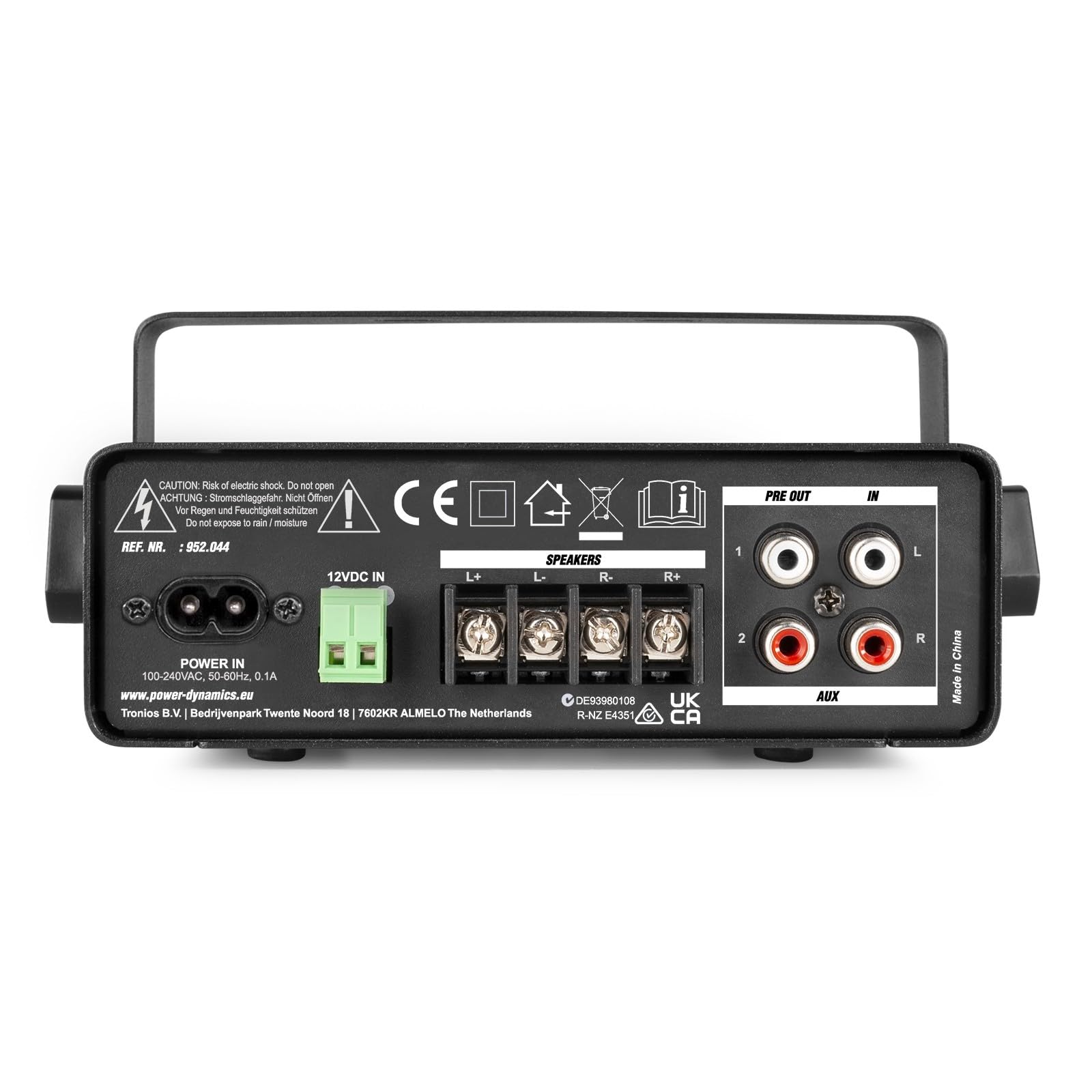 Kit Audio Megafono Filodiffusione all'Aperto 12V 220V 2 Altoparlanti Amplificatore Bluetooth per Esterno