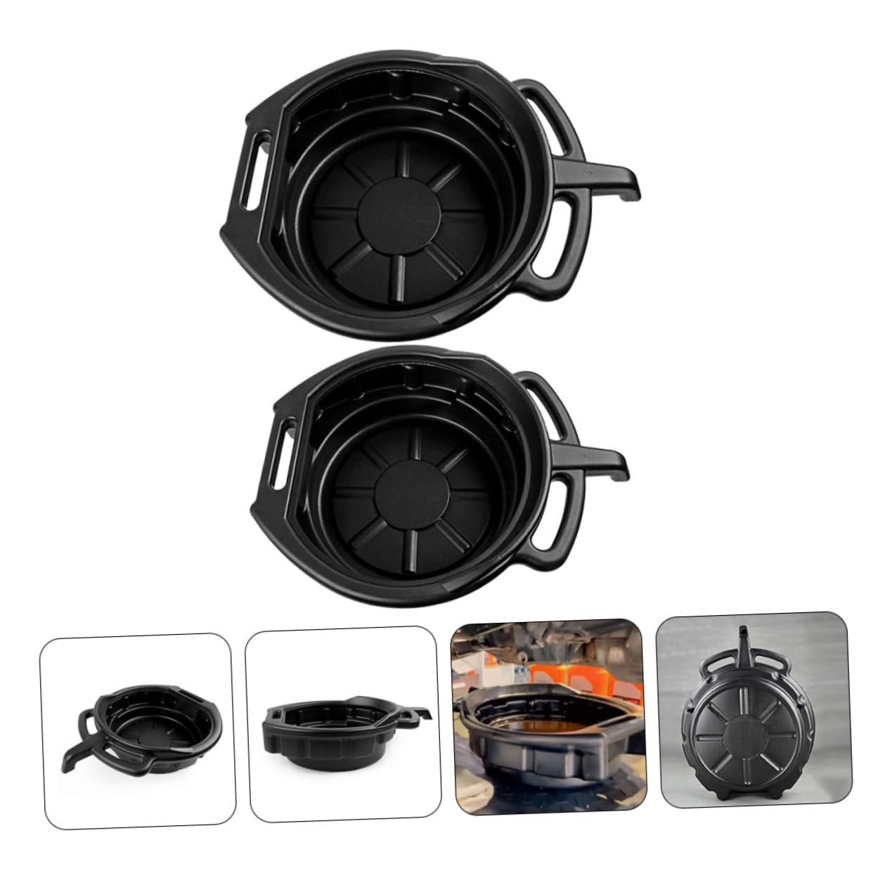 Bandeja Colectora Aceite Usado 2 Piezas PE 10 L 15 L Automóvil | Fácil de Almacenar, Fácil de Limpiar, Diseño Compacto, Uso Debajo del Automóvil en Garaje