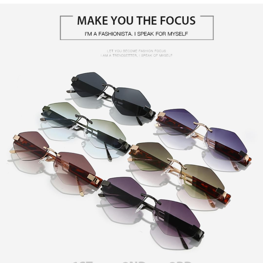 Gafas de sol sin marco con personalidad