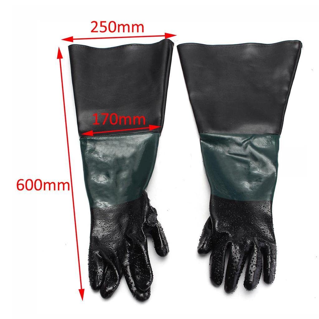 Sharplace Guanti Da Lavoro Protezione Sabbiatura Maniche Sabbiatrice PVC - # 2