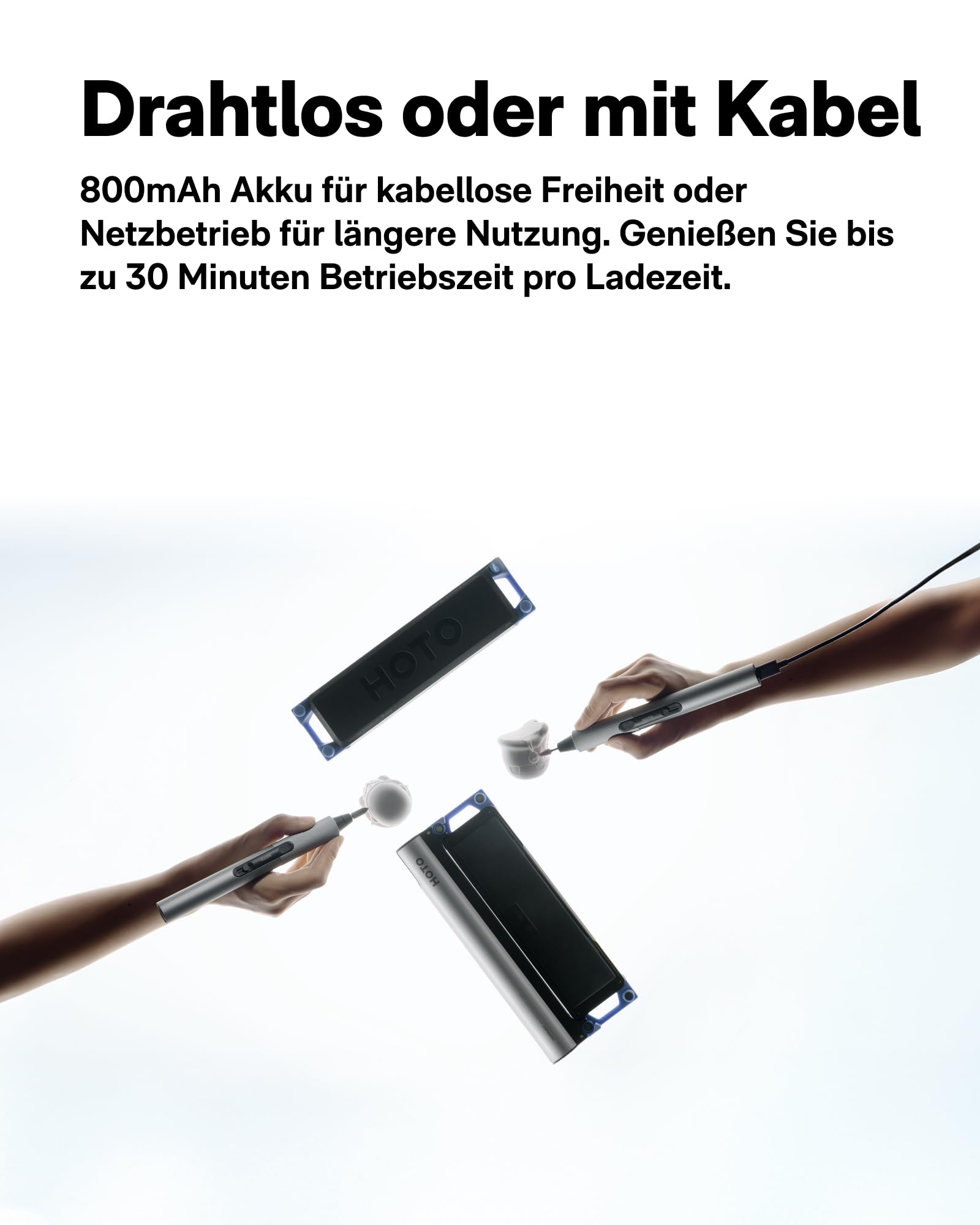 HOTO SNAPBLOQ™ R-A04 Multifunktionswerkzeug, bürstenloser Motor, 15.000–22.000 U/min, 38-teiliges Zubehörset zum Schleifen, Gravieren, Bohren und Polieren