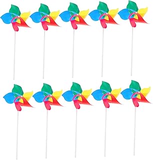 10pcs Colorful Windmill Craft Toys Hand Decor Flower Toy Flower Pinwheels Windmill Toy Flower Windmills Party Decor Handheld Pinwheels PVC Rainbow Pinwheels PVC Flowers Gift