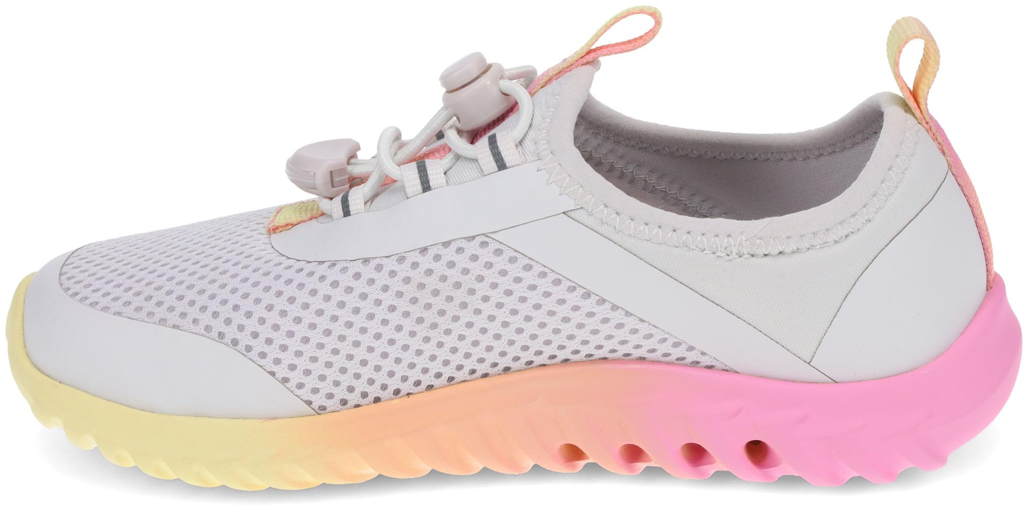 RUGGED SHARK Cay Water Shoes – EVA AQUAFLO® Drainage Outsole, Neoprene Mesh Upper, Bungee-Tie Closure, Lightweight & Breathable, Slip-On Style, Ideal for Beach, River, and Water Sports Grey