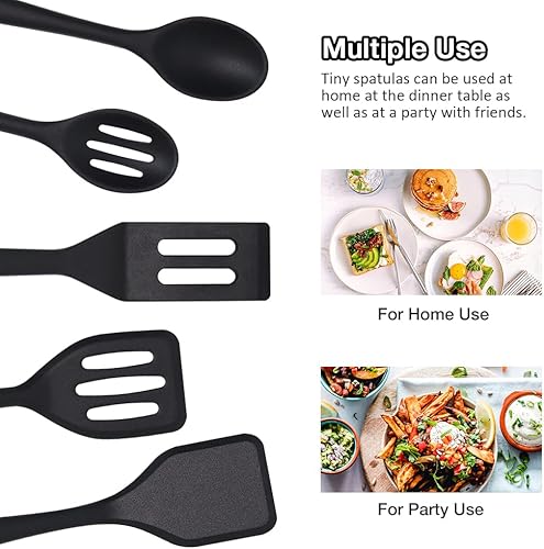 Miniatura 5 de Espátulas pequeñas, 5 unidades, mini espátula de silicona fácil de limpiar, espátula flexible de brownie, espátulas para uso en cocina, mini