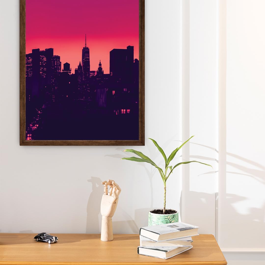 Walnut A2 Picture Frame - Display 11.7x16.5 Mat Within A2 Frame or 16x23 Without Mat - Wall Mount or Horizontal/Vertical Hanging, Durable HD Cover, 1 Pack