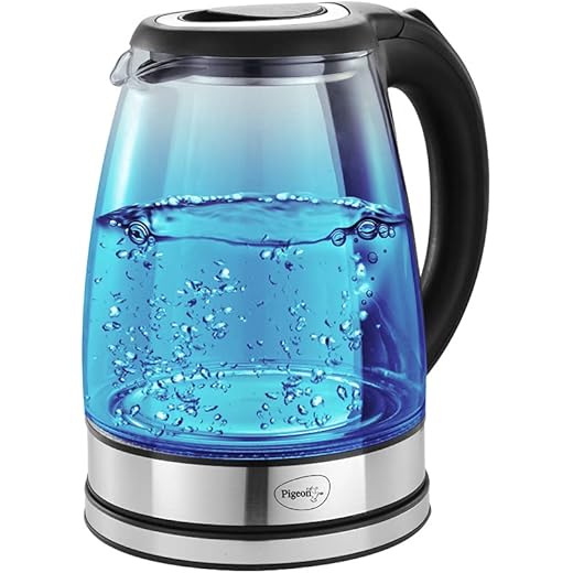 Pigeon by Stovekraft Crystal Glass Electric Kettle 1.8 litre with LED Illumination, Heat Resistant Pyrex 1500 Watt