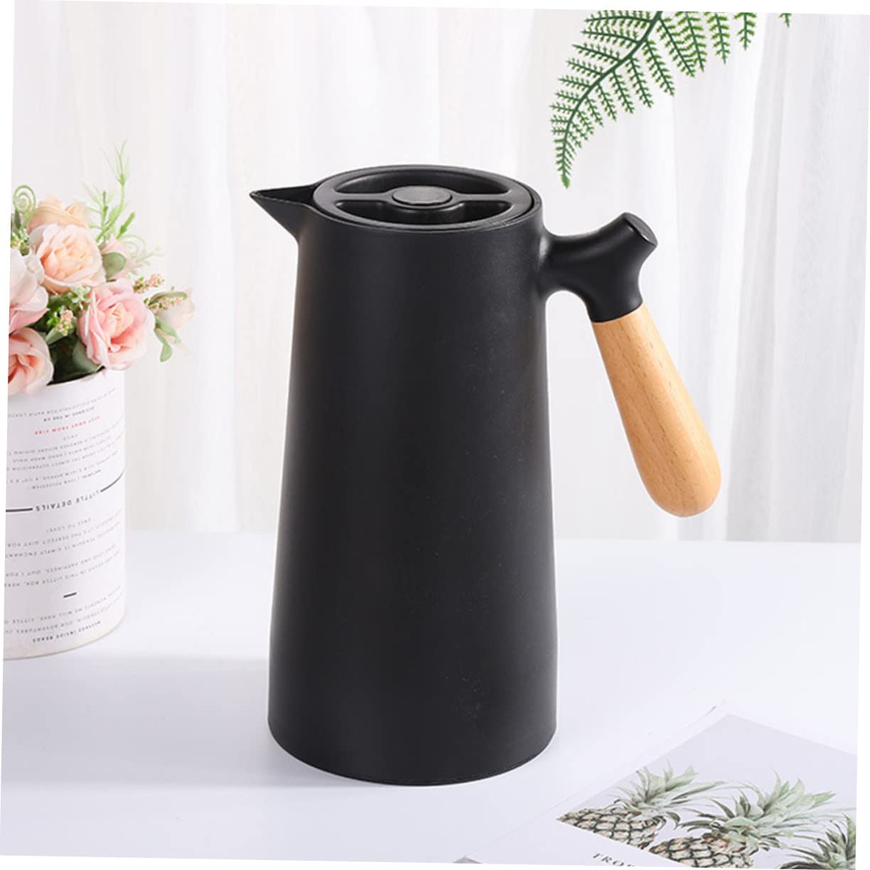 Bouteille Eau Isotherme Avec Poignée Bois Bouilloire Isolante Pour Maison Capacité Importante Étanche Et Facile à Nettoyer