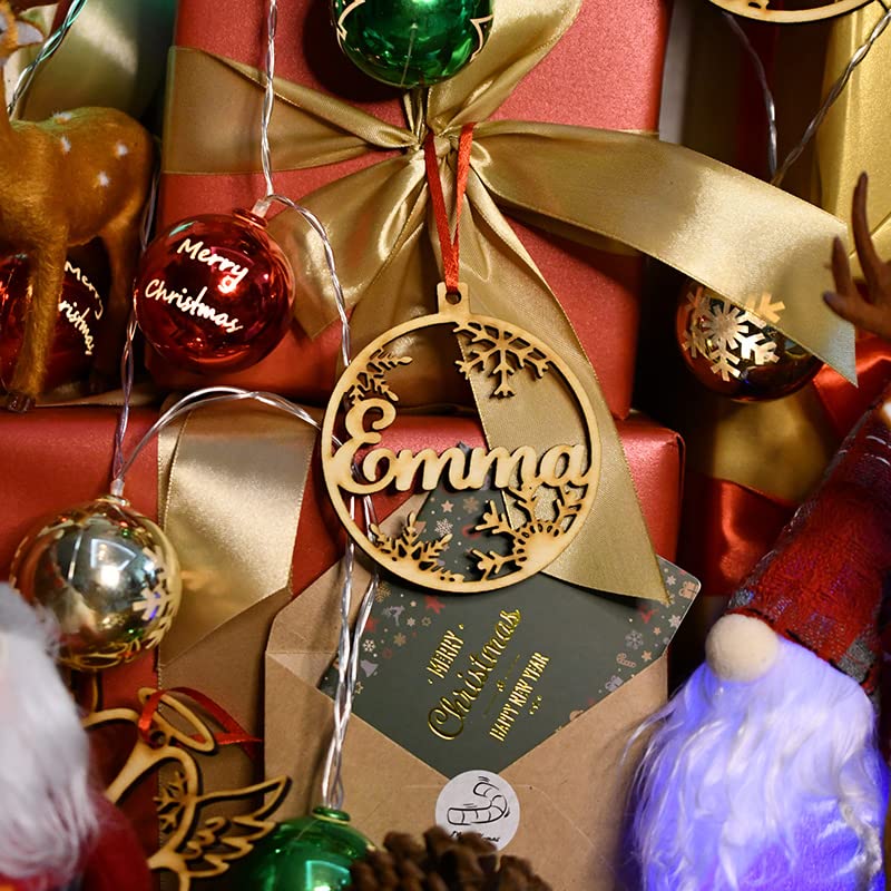 WEIYOUDP Personalisierte Hunde- und Katzenpfoten-Ornament aus Holz, für Weihnachtsbaum, Hundepfotenabdruck, personalisierbar (Engelsflügel)
