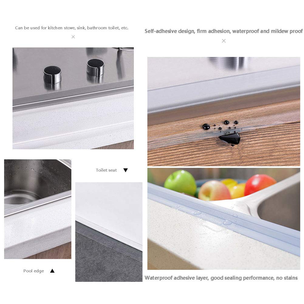Vasca da Bagno Caulk Striscia di Nastro Sigillante, Striscia Sigillante per Nastro Adesivo per Bagno e Cucina, Striscia Adesiva per Mastice per Bagno, Cucina, WC, Angolo Parete, 4 Pezzi,5cmx10m