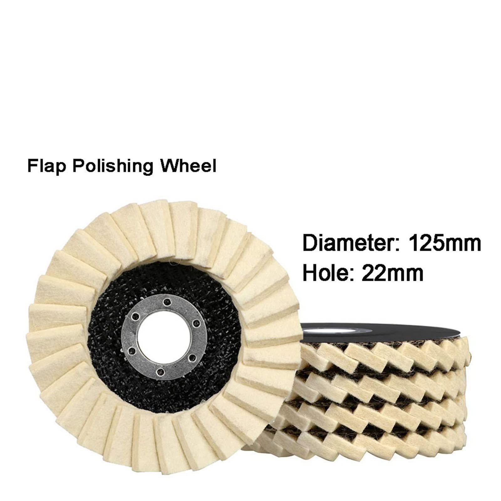 CKLICS Grinding Disc 10Pcs 5Inch 125mm Round Polishing Wheel, Stianless Steel Felt Flap Buffing Polishers Pads Buffer Disc for Angle Grinder