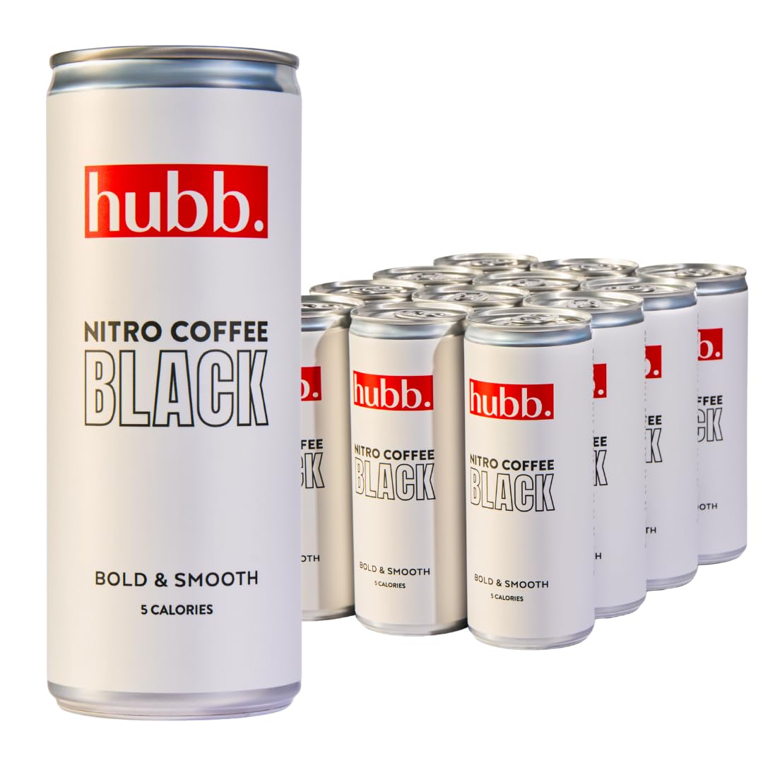 Nitro Cold Brew Coffee – Black Iced Coffee Drink (12 x 250ml Cans) | Specialty-Grade, Single-Origin Arabica | Bold, Smooth Flavour | 100% Natural, Sugar-Free, Ready to Drink