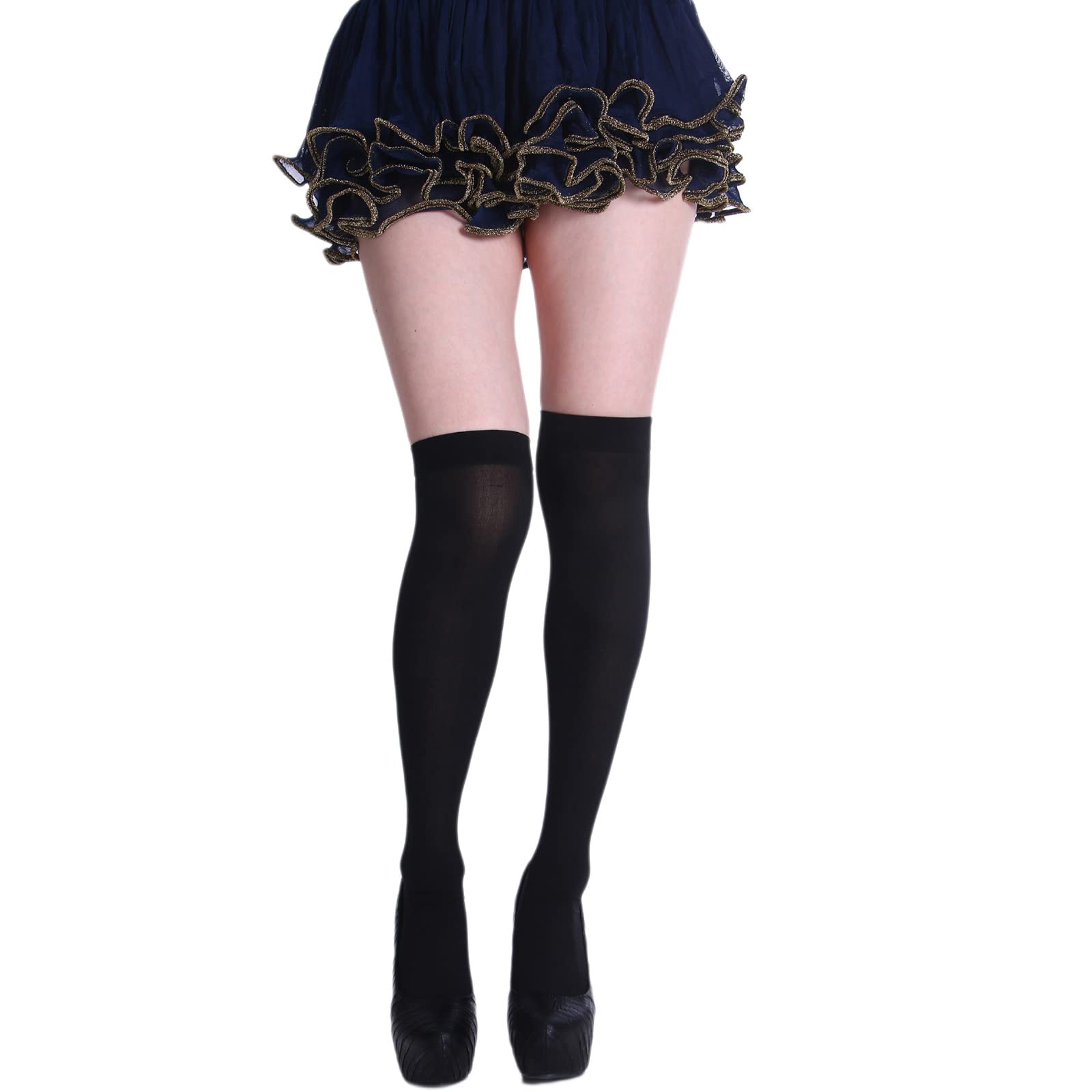 Maxtonser Extra Long Socks Thigh High Tube Cotton Socks Extra Long Boot Stockings for Women Color Over Knee Stockings