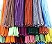 Rimobul Creative Arts Striped Chenille Stem Class Pack, 6 mm x 12 Inch, Assorted Colors, Pack of 100(Colorful）