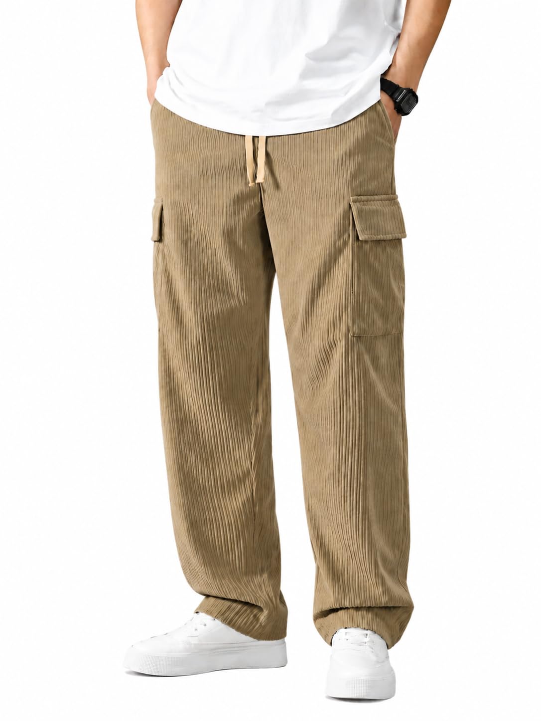 Lee Cargo Joggers for Men â€“ Everyday Loose Fit Utility Pants with 4 Pockets | Durable Outdoor & Hiking Trousers in neutral