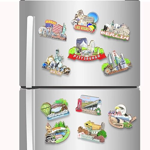 Miniatura 4 de Imán de Pittsburgh de Estados Unidos para nevera, monumentos 3D, decoración coleccionable de recuerdo hecho a mano