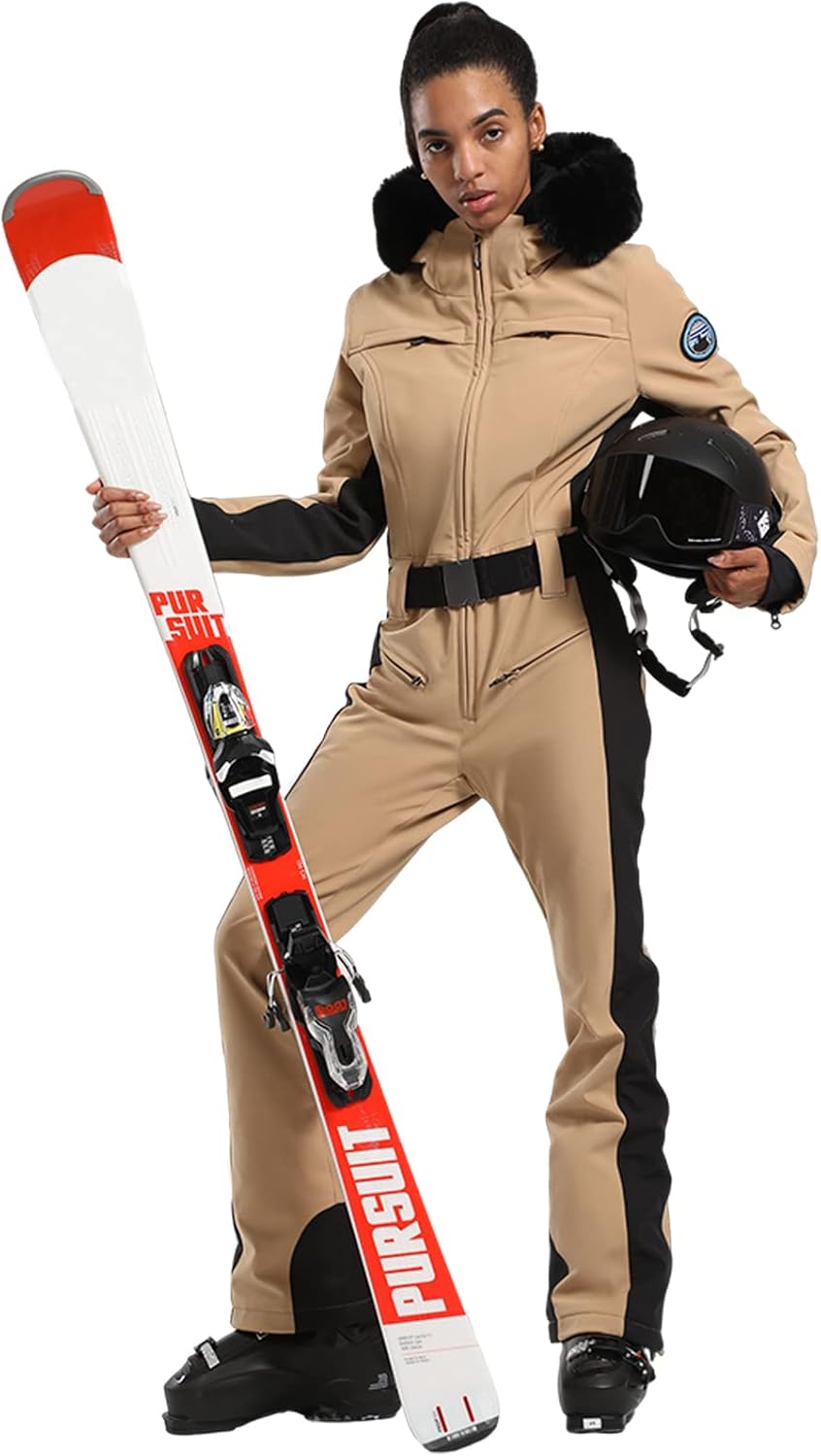 GSOU SNOW Womens Ski Suit One Piece Snowsuit Snowboard Slim Insulated Jumpsuit Jacket Waterproof Windproof for Outdoor Sports - Image 3