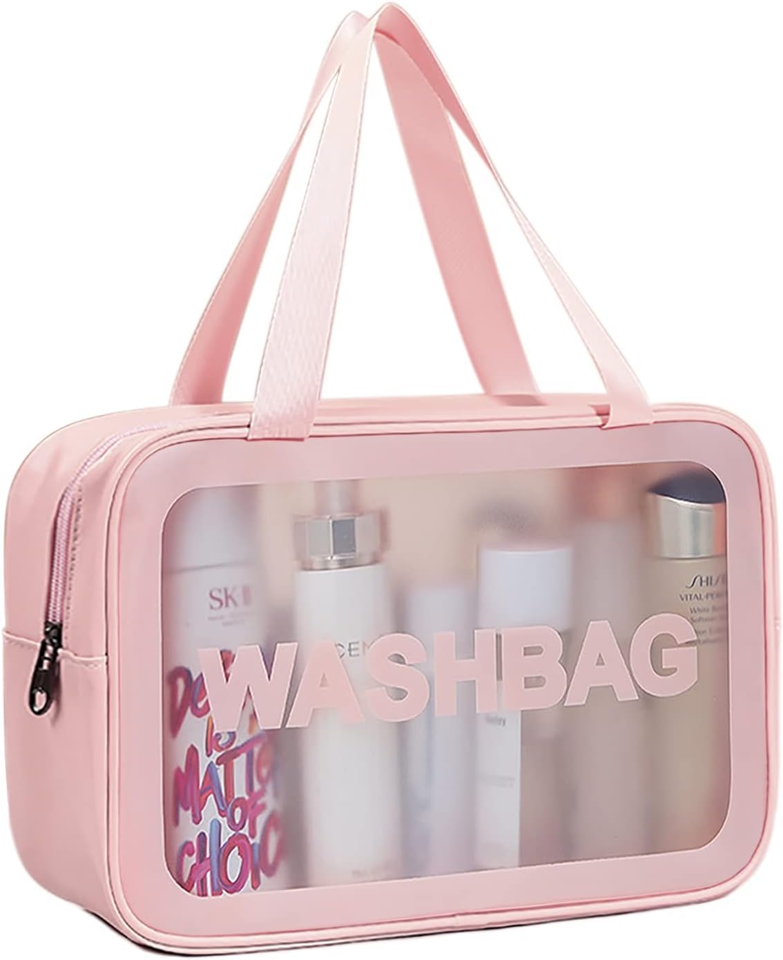 1pc Travel Toiletry Bag for Women and Men, Matte Translucent Toiletry Bag with Handy Handle, Makeup Cosmetic Organizer Bag for Travel Toiletries Accessories-image-34