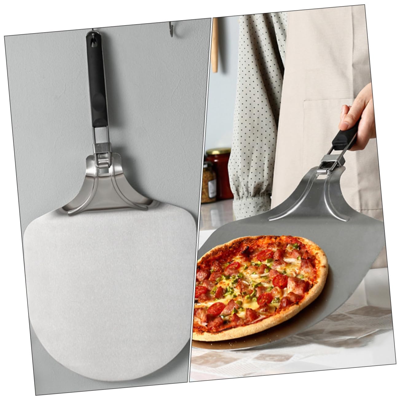 MAGICLULU Pelle Acier Inoxydable avec Poignée Antidérapante Outil de Transfert pour Gâteaux et Pizzas pour Restaurants et Cuisine Maison