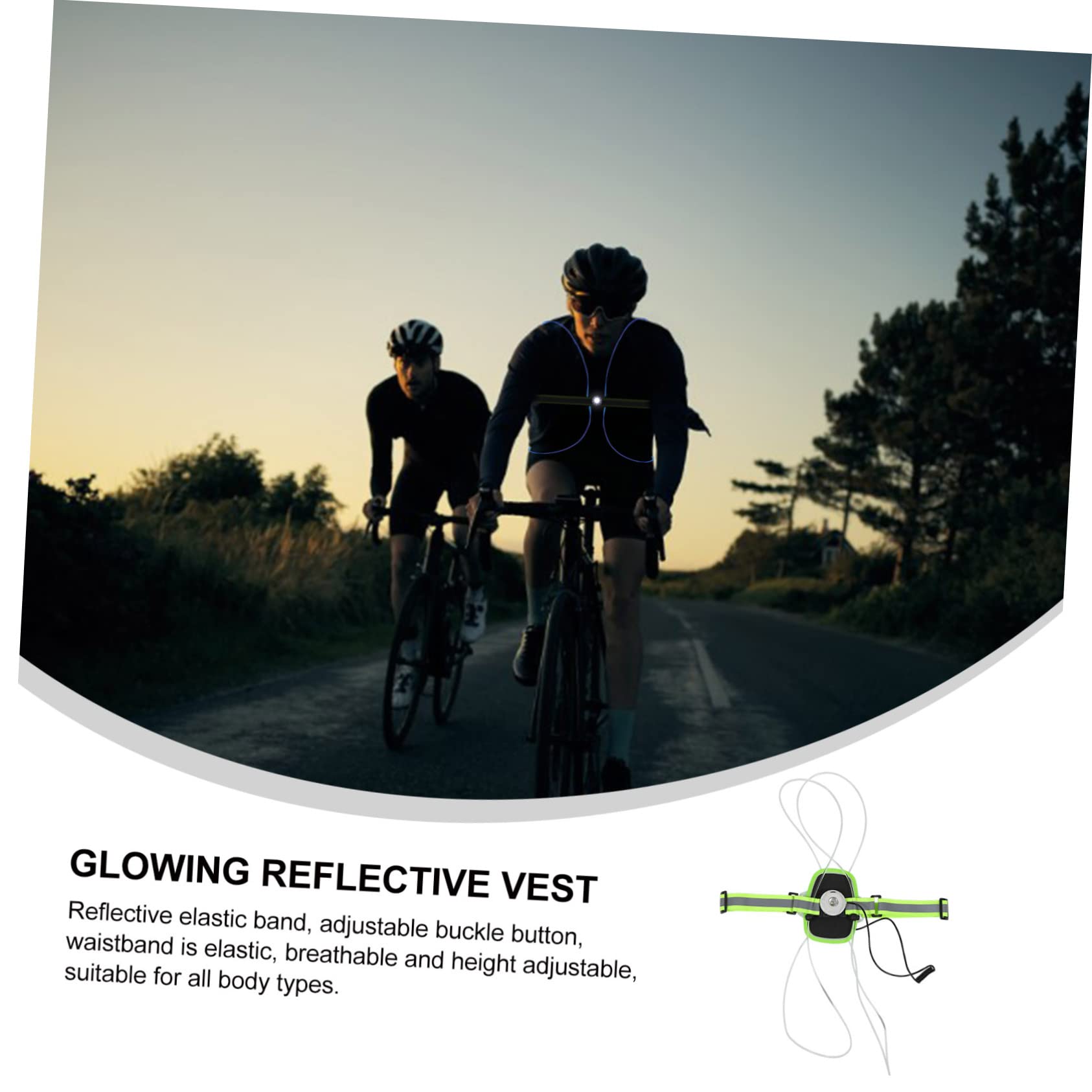 Toyvian Gilet de Course Réfléchissant LED USB Rechargeable, 1200mah