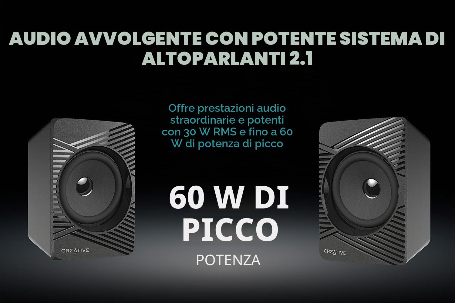 CREATIVE SBS E2500 Sistema di altoparlanti Bluetooth 2.1 con subwoofer per computer TV