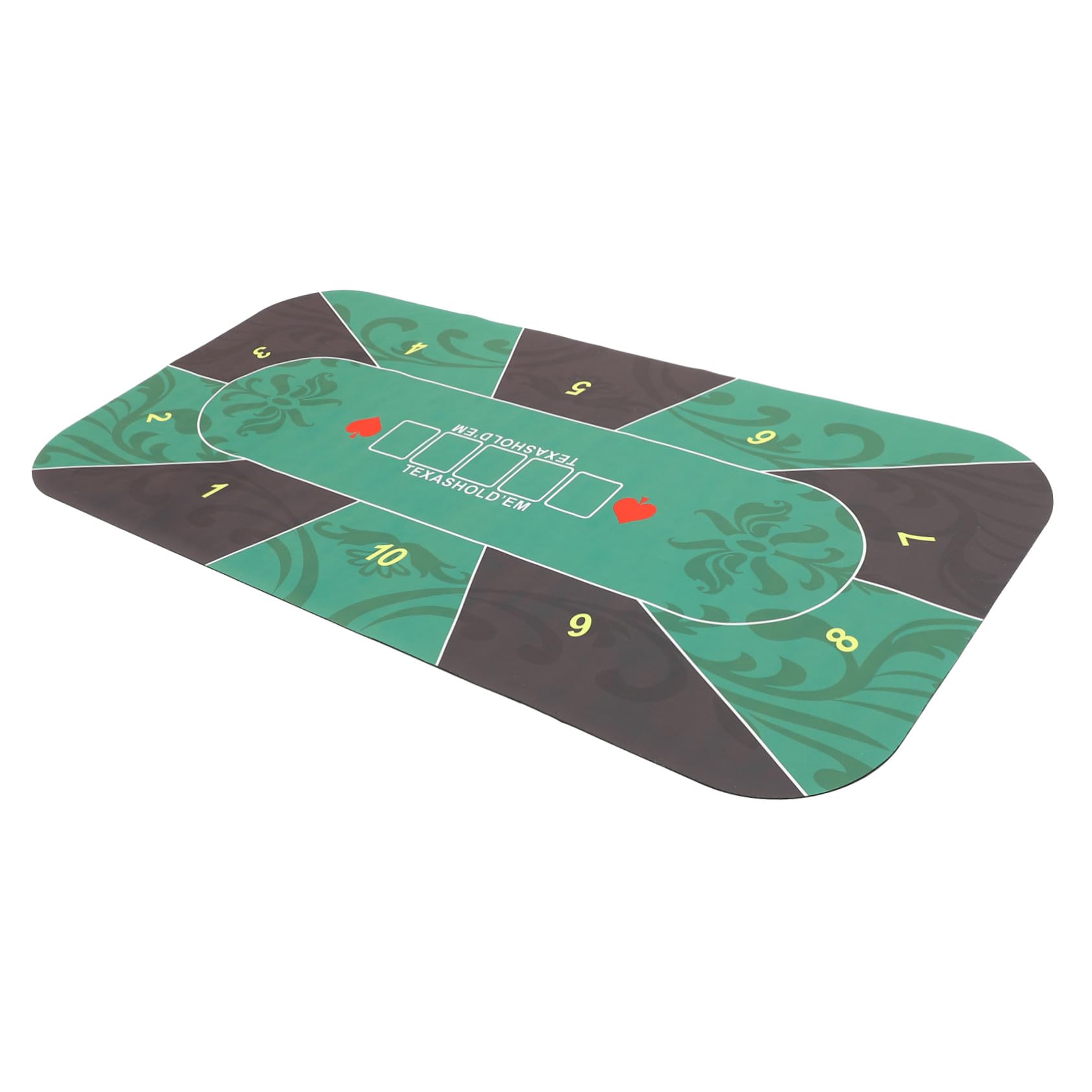 Gatuida Rechteckige Poker Spielmatte aus Gummi für 10 Personen Grün