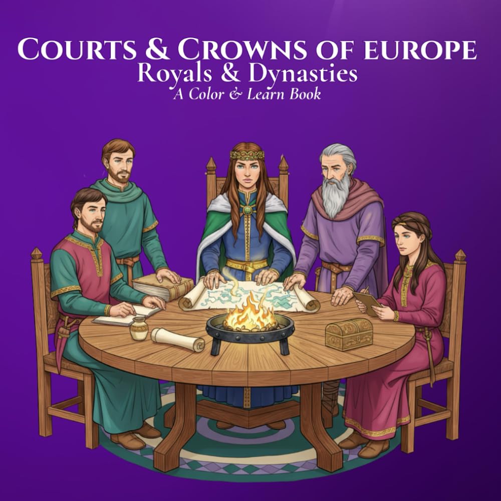 Royals & Dynasties Courts & Crowns of Europe A Color & Learn Book: An Intricate, Educational Coloring Book Bringing Ancient to Early 20th‑Century ... Learn History’s Courts, Crowns, and Kingdoms)