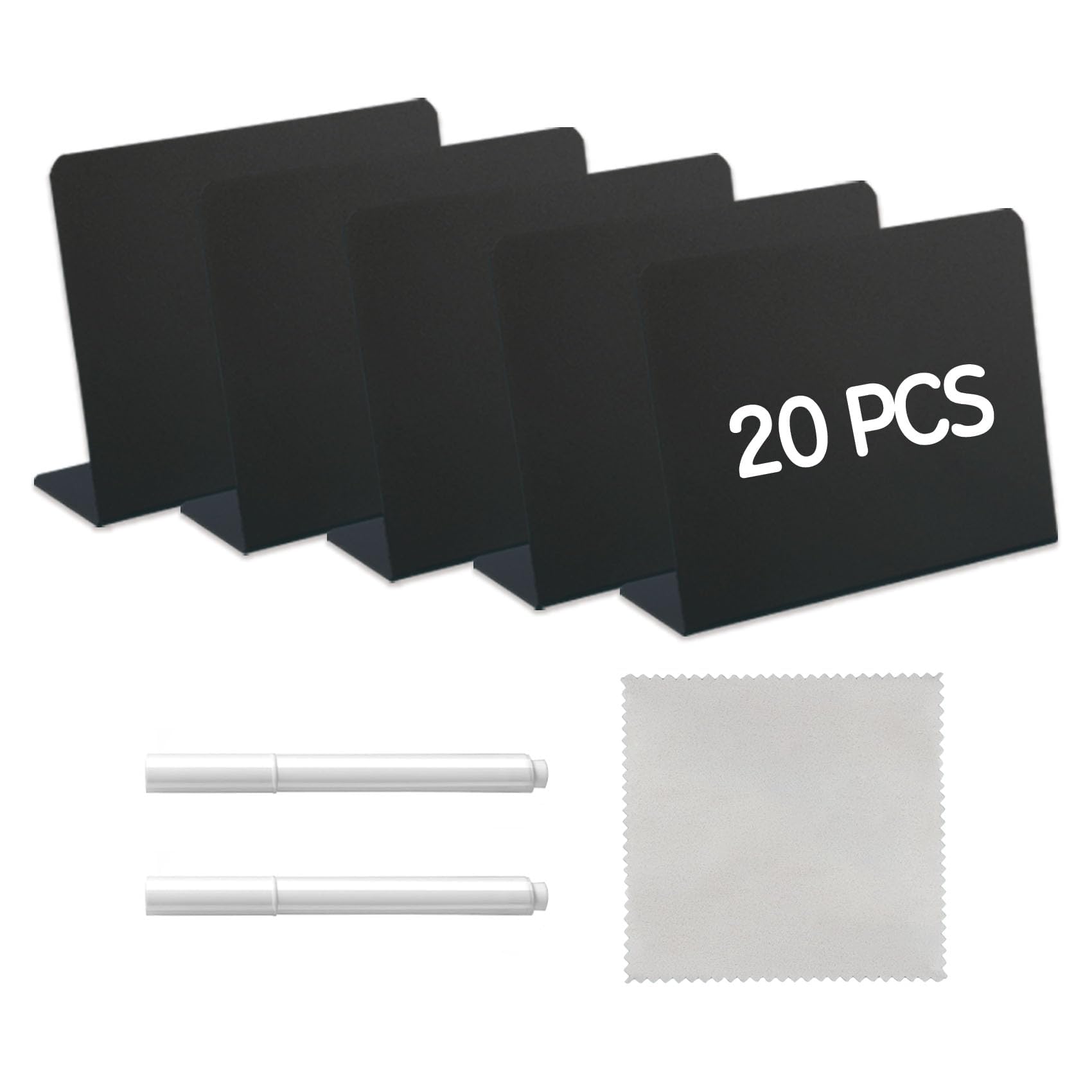 Mini Chalkboard Signs,Food Labels for Buffet,Chalkboard Labels,Chalkboard Signs,Food Flags for Buffets to Write On,Small Blackboard,Mini Blackboard Signs,Black Labels with White Pen,10x7.5cm,20 Pcs
