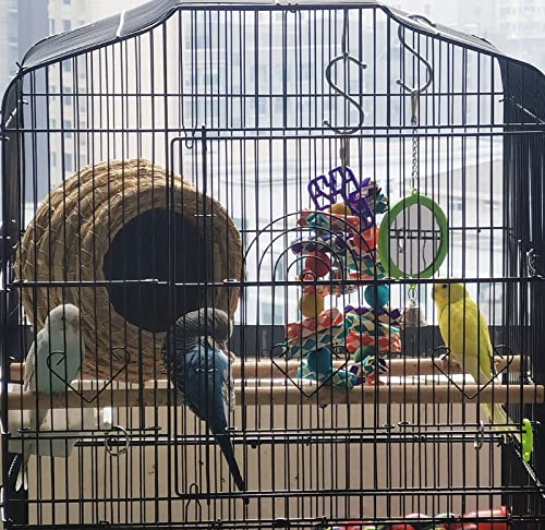 Litewoo Brinquedo para mastigar pássaros, papagaio, colorido, lascas de madeira, berços de dedo de t