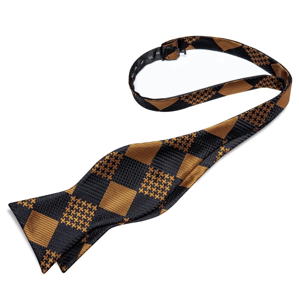 JFDBGU Self Tie Bow Tie Handkerchief Cufflinks Set Silk Bowknot Formal Wedding Party Cravat