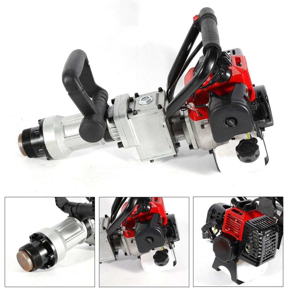 32.6CC Farm Fence Gasoline Pile Driver, 2 Stroke Gas Powered Heavy Duty T-Post Driver Air Cooling Gas Powered Piledriver Farm Fence Gasoline Push Pile Kit