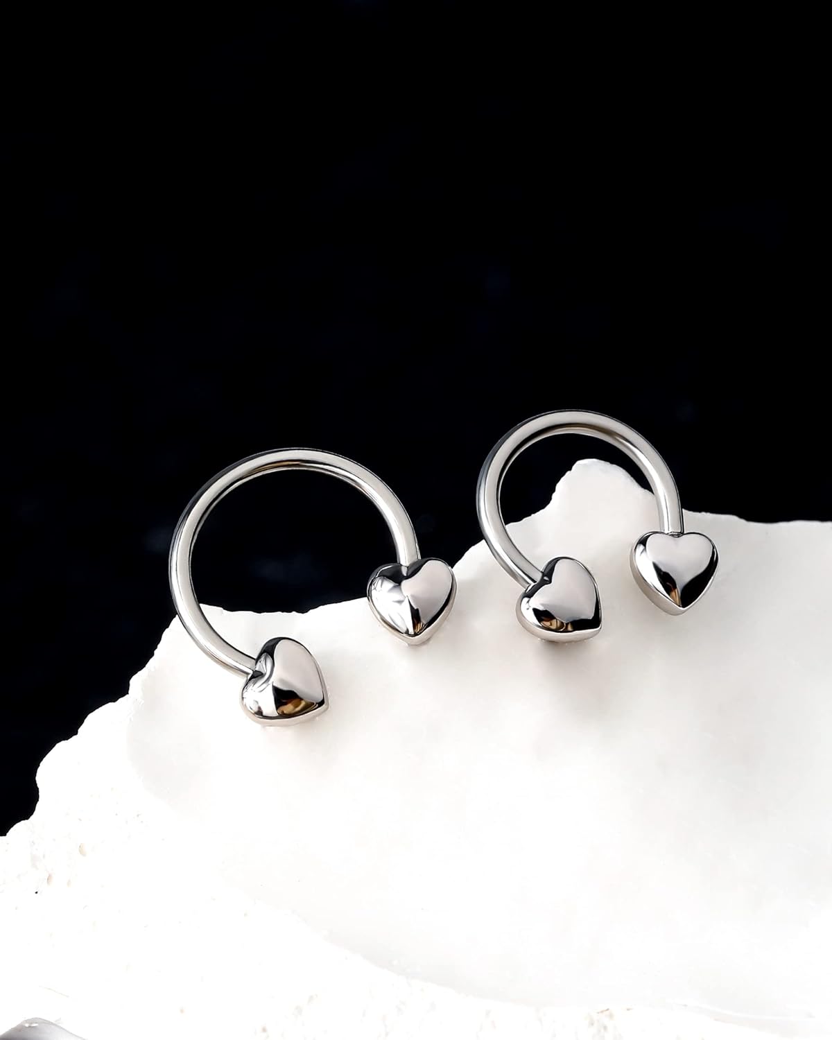 Jewseen 16G Septum Rings Heart Cartilage Earring Hoop 316L Stainless Steel Helix Earring Daith Earring Nose Ring Hoop Septum Piercing Jewelry for Women and Men - Image 3