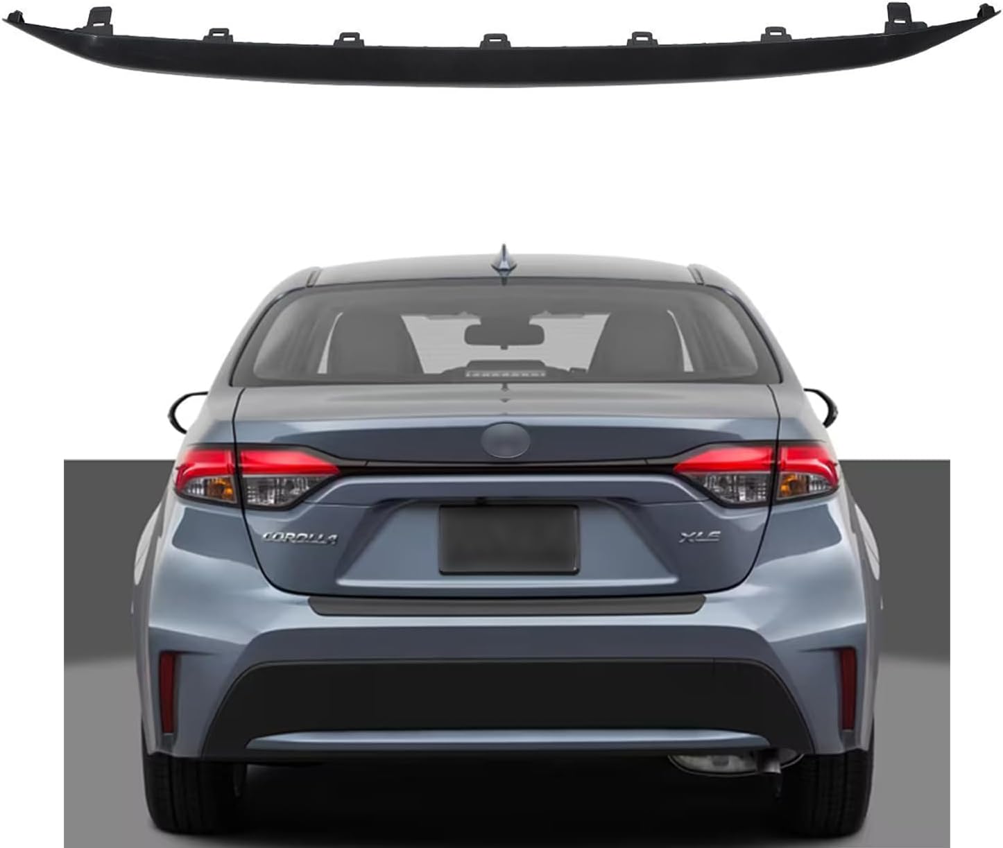 Rear Lower Bumper Molding Trim Black Plastic Fit for 2020-2021 T-Y-TA Corolla LE
