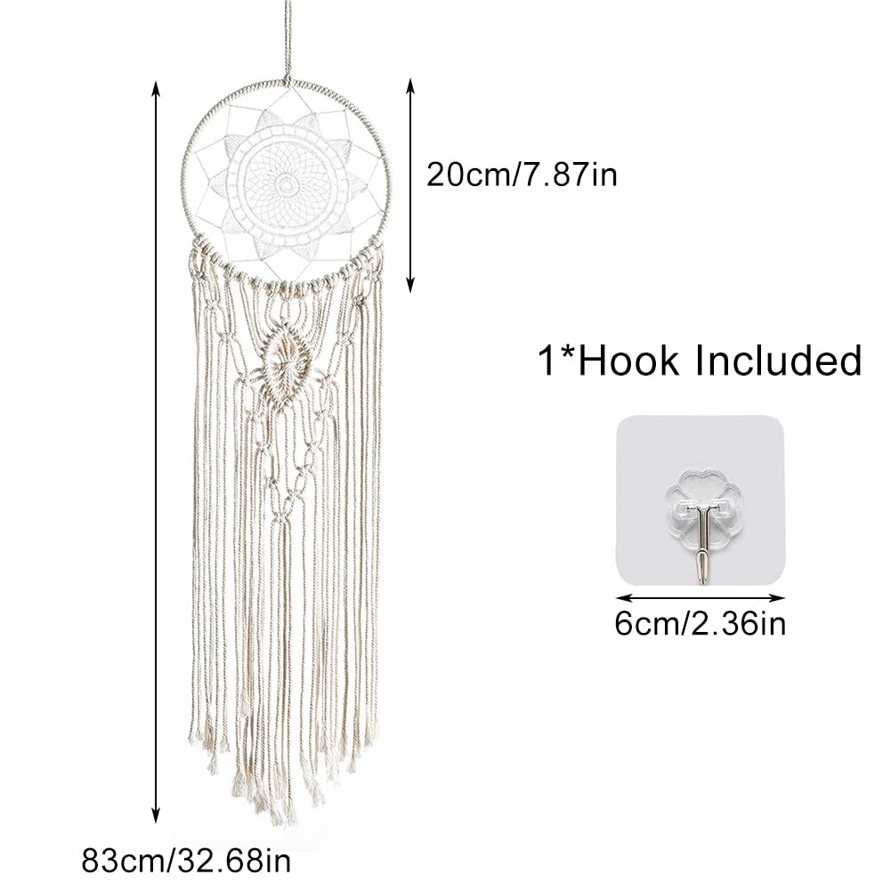 Łapacz snów z makramy, tkana makrama, dekoracja ścienna w stylu boho, ręcznie wykonana, duży ornament łapacza snów, prezent do majsterkowania