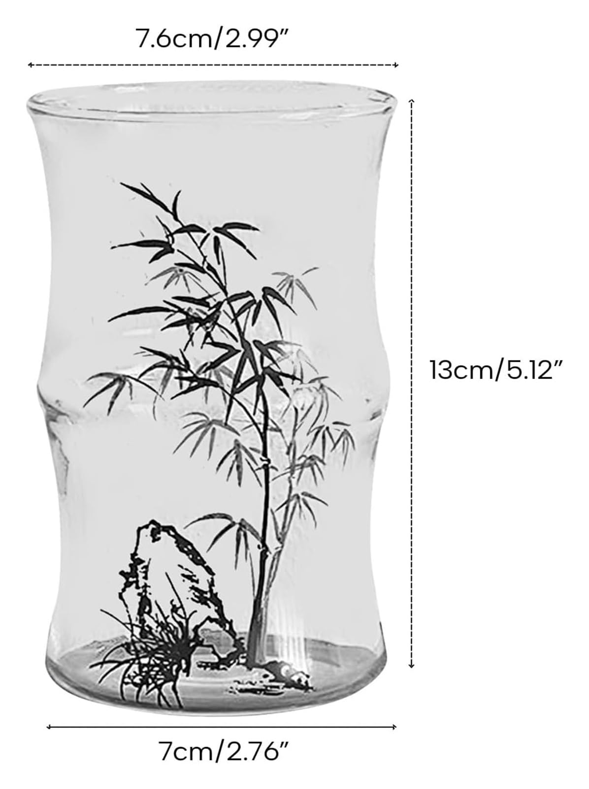 Kaffeetasse, Kaffeetasse, transparente Bambus-Knoten-Kaffeetasse, kalte Getränke, Milch, Latte Macchiato, Getränke, Gläser, Becher for kalte Getränke, Kaffee, Wasser, klares Getränkeglas, Partytasse