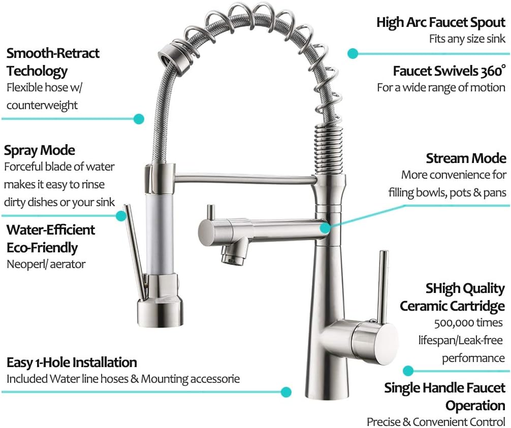 Exclusive Discount 90% Price WANMAI Pull Down Kitchen Faucet, Heavy-Duty & Durable Commercial Bar Sink Faucet, Water-Efficient and Drip-Free Performance Kitchen Sink Faucets with Pullout Sprayer, Brushed Nickel 60% Off Discount WANMAI Pull Down Kitchen Faucet, Heavy-Duty & Durable Commercial Bar Sink Faucet, Water-Efficient and Drip-Free Performance Kitchen Sink Faucets with Pullout Sprayer, Brushed Nickel