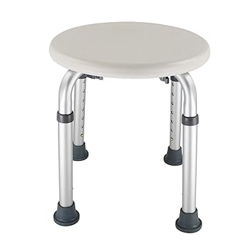 Bathroom Shower Bench Adjustable Height Shower Tub Stool Lightweight Bath Shower Seat -Slip Shower Chair for Disabled Elderly Pregnant Women White-Layfoo