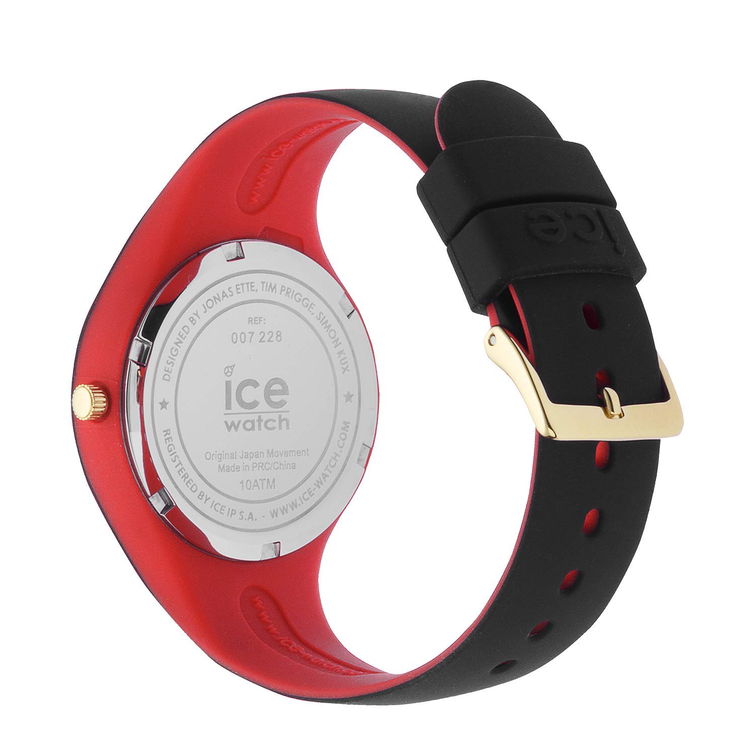 Ice-Watch - ICE loulou Gold Glitter - Schwarze DamenUhr mit Silikonarmband
