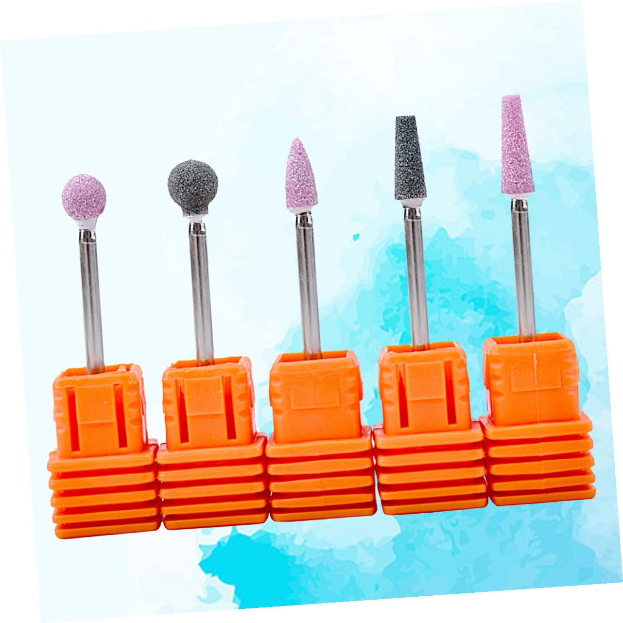 Healeved 5pièces Lot de Embouts de Ponceuse à Ongles Coniques Ronds Kit Embouts de Ponceuse pour Manucure Outils de Manucure Artistique