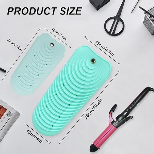 Miniatura 7 de 2 bolsas de silicona resistentes al calor para herramientas de peinado del cabello, rizadores y planchas planas, cubierta de viaje antideslizante,