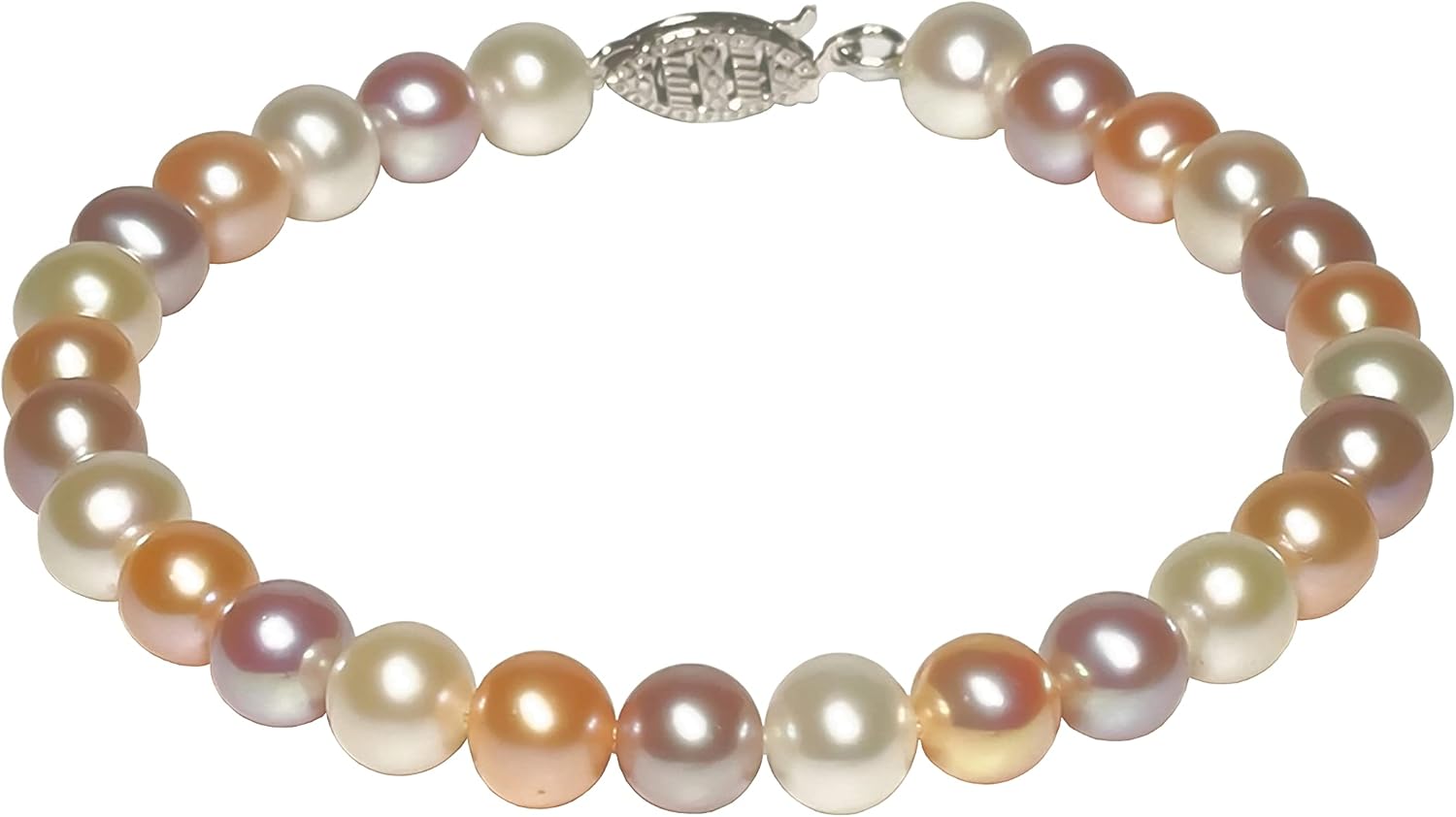 Multicolor Freshwater Cultured Pearl Bracelets 6-8 Inch for Women AA Quality 5-8mm Multicolor Bracelet Sterling Silver Clasp - Orien Jewelry