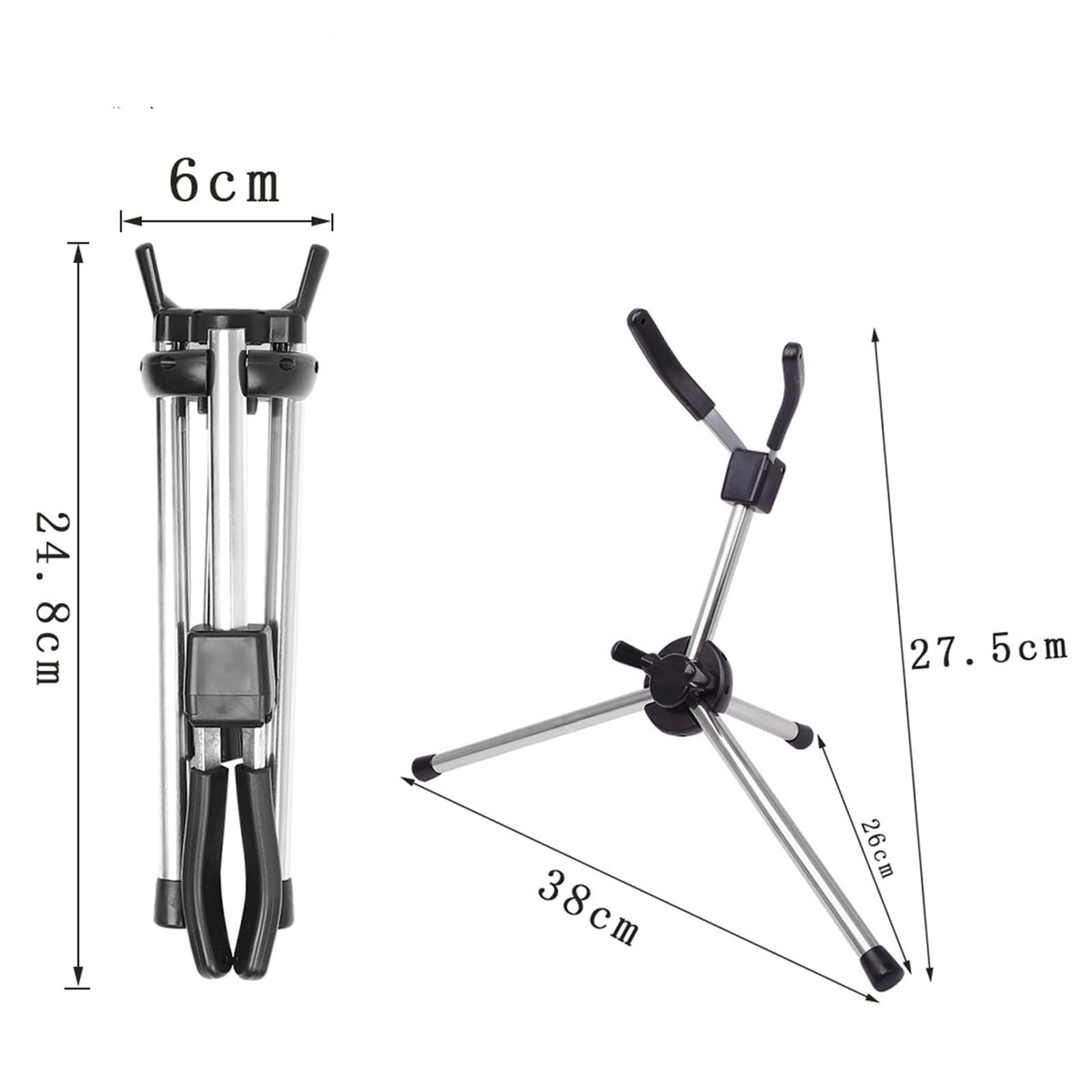 Piezas profesionales para saxofón Alto Alto Tenor Saxofón Portátil Portátil Saxofón Stand Metal Goma(Alto)