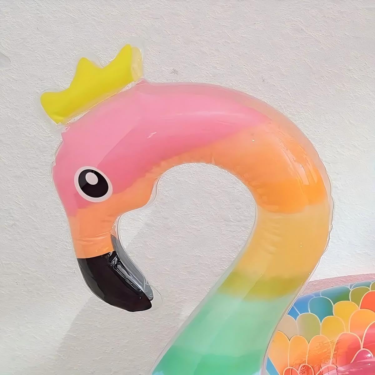 Fenicottero Gonfiabile Gigante Per Piscina, Anello Da Nuoto Adulti E Bambini Con Paillettes - Galleggiante Per Mare E Spiaggia